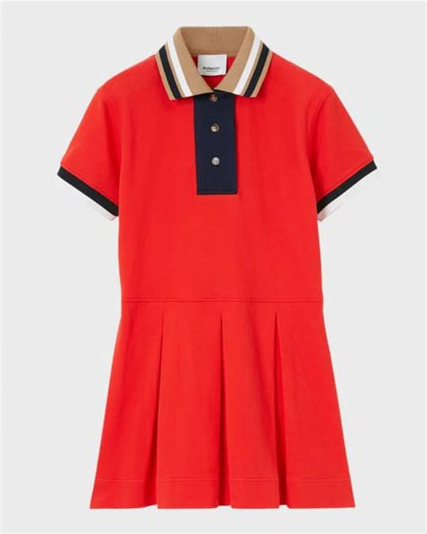 Burberry Girl's Serena Varsity Polo Dress, Size 3